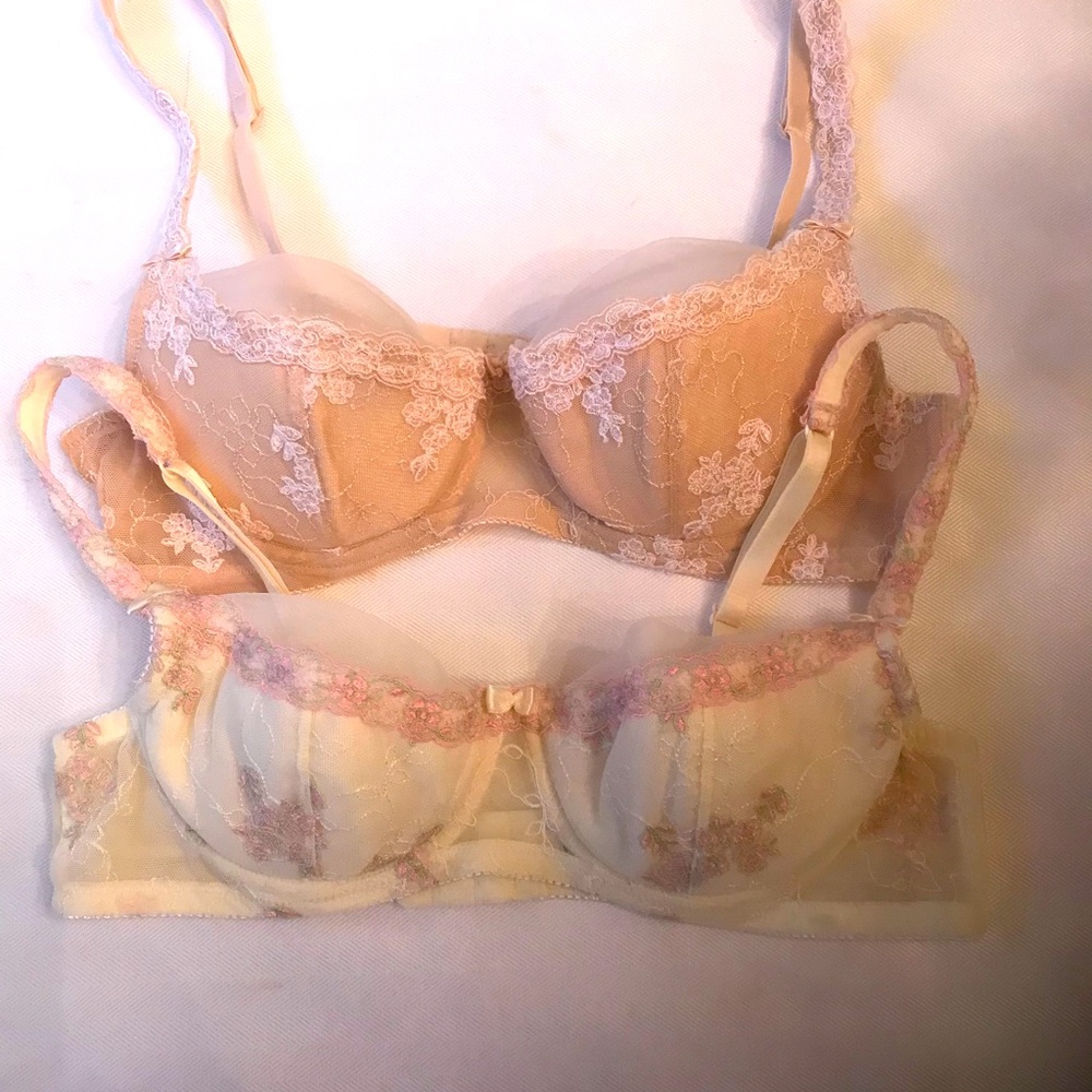 Felina Lace Balconette Bras in Nude and Ivory